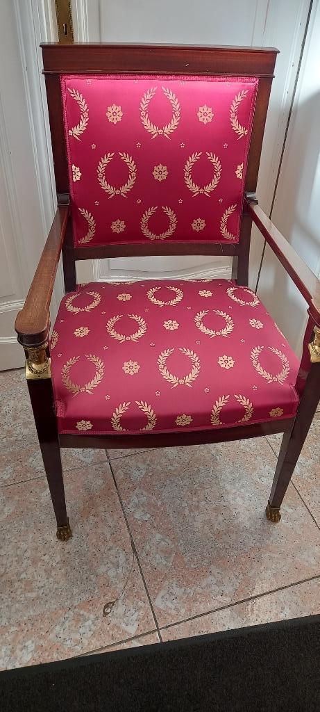 Mahoniehouten fauteuil uit de Empire-periode, Antiek en Kunst, Antiek | Meubels | Stoelen en Sofa's, Ophalen