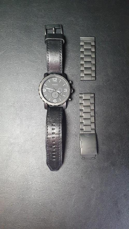 Montre Fossil Nate noir pour homme, Handtassen en Accessoires, Horloges | Heren, Zo goed als nieuw, Polshorloge, Overige merken