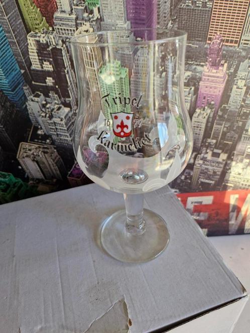 Doos 6 glazen TRIPLE KARMELIET 33cl - BROUWERIJ BOSTEELS, Verzamelen, Biermerken, Nieuw, Glas of Glazen, Overige merken, Ophalen of Verzenden