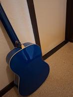 Blauwe houten gitaar, Muziek en Instrumenten, Snaarinstrumenten | Gitaren | Akoestisch, Ophalen, Zo goed als nieuw, Klassieke of Spaanse gitaar