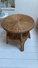 Rotan salontafel, Huis en Inrichting, Tafels | Salontafels, Ophalen, Zo goed als nieuw, Rond