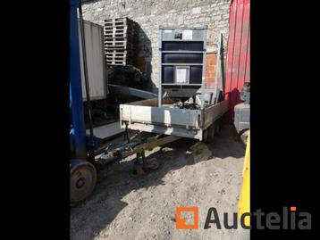 Remorque double essieu + silo pvc et son, contenant