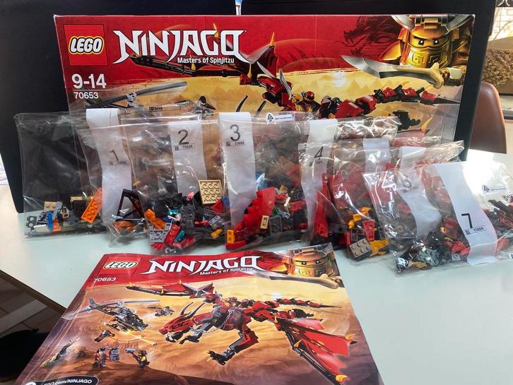 Ninjago draak Lego 70653 - volledig en uitgesorteerd, Enfants & Bébés, Jouets | Duplo & Lego, Utilisé, Lego, Ensemble complet