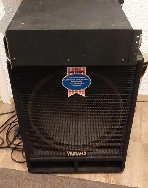 Sub Yamaha met bijhorende versterker, Audio, Tv en Foto, Luidsprekerboxen, Gebruikt, Subwoofer, 120 watt of meer, Overige merken