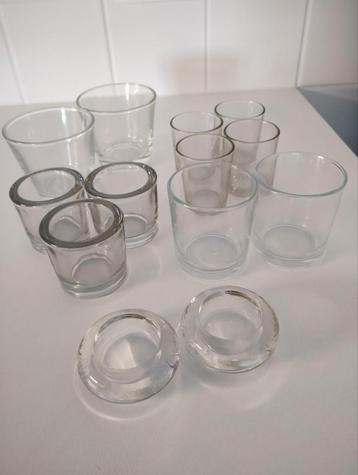 Theelicht houders in glas  beschikbaar voor biedingen