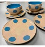 Antiek vintage pottery Uk wheel - kop schotels servies setje, Antiek en Kunst, Ophalen of Verzenden