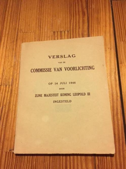 Verslag van de commissie van voorlichting - op 14 juli 1946, Verzamelen, Militaria | Tweede Wereldoorlog, Boek of Tijdschrift