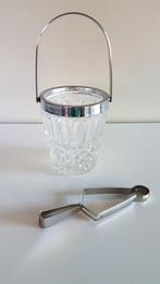 Vintage ijsemmer met inox ijsblokjestang., Antiek en Kunst, Ophalen of Verzenden