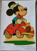 Oude prent Mickey Mouse, Verzamelen, Mickey Mouse, Gebruikt, Ophalen of Verzenden, Plaatje of Poster