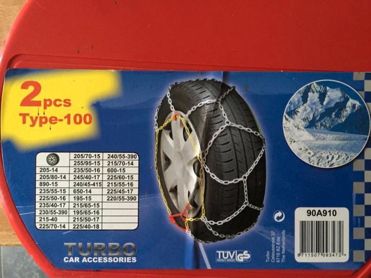 CHAÎNES NEIGE Turbo 13 14 15 pouces, en etui, montagnes, NEW, Autos : Divers, Chaînes, Neuf, Enlèvement ou Envoi