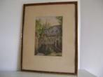 oude gekleurde ets Chapelle St Quirin Luxemburg, Antiek en Kunst, Kunst | Etsen en Gravures, Ophalen of Verzenden