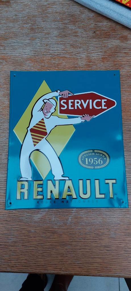 Metalen reclamebord Renault Service 1956, Verzamelen, Automerken, Motoren en Formule 1, Nieuw, Auto's, Ophalen of Verzenden