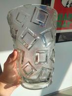 1920s 30s Art Deco press mould vaas glas reliëf, Antiek en Kunst, Ophalen of Verzenden