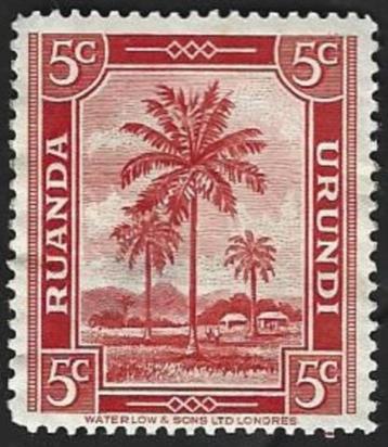 1 Postzegel Ruanda-Urundi 1942 Palmbomen beschikbaar voor biedingen