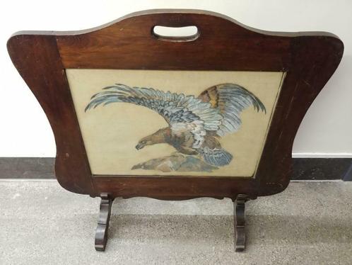 Houten staander met handgeschilderde adelaar op doek, Antiek en Kunst, Kunst | Beelden en Houtsnijwerken, Ophalen