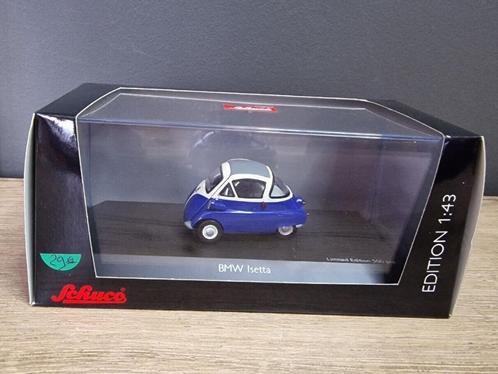 1:43 Schuco 02099 BMW Isetta 1959 blauw-wit 1v500st., Hobby & Loisirs créatifs, Voitures miniatures | 1:43, Comme neuf, Voiture