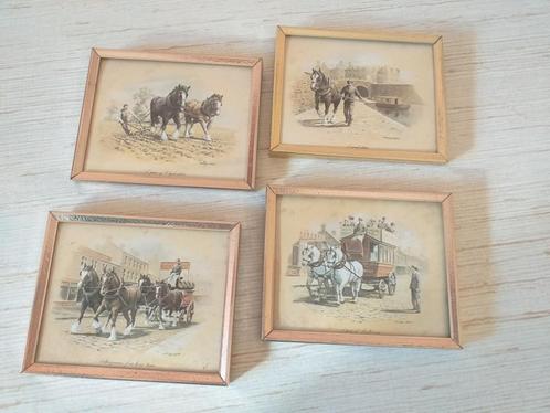 Lot de 4 jolis petits cadres avec chevaux de trait, Maison & Meubles, Accessoires pour la Maison | Cadres, Neuf, Moins de 50 cm