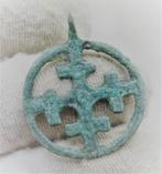 Byzantijns Brons Oude kruisvaarders kruis hanger, Antiek en Kunst, Ophalen of Verzenden, Brons