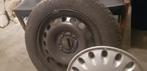 4 velgen + winterbanden+4 originele hoezen voor Volvo S40, Ophalen, Gebruikt, 15 inch, Banden en Velgen