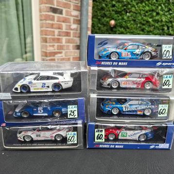 7 x 1/43 Spark Porsche Race Models beschikbaar voor biedingen
