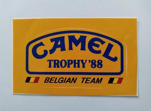 Autocollant vintage - Camel Trophy 1988 - Equipe Belge, Collections, Autocollants, Neuf, Voiture ou Moto, Enlèvement ou Envoi
