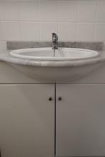 Badkamermeubel met marmeren blad in goede staat, Huis en Inrichting, Badkamer | Badkamermeubels, Ophalen, Gebruikt, 50 tot 100 cm