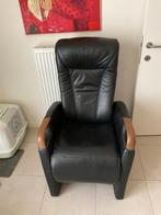 Relax zetel elektrisch, zwart leder, Ophalen, Zo goed als nieuw, Eenpersoons, Leer