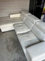 Witte leren zetel, Ophalen, Gebruikt, 150 tot 200 cm, Hoekbank