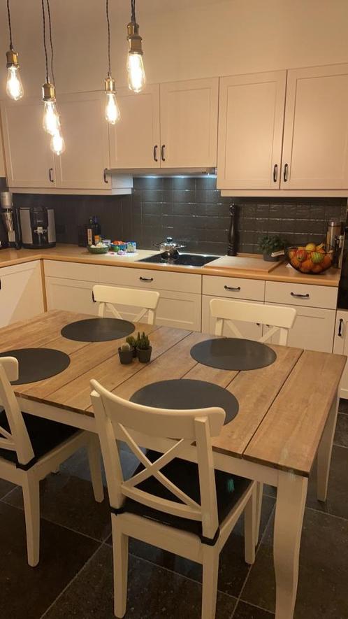 Keukentafel met 4 stoelen, Huis en Inrichting, Tafels | Statafels, Gebruikt, Ophalen