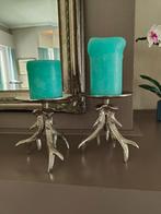 Metalen kandelaars hertengewei, Huis en Inrichting, Woonaccessoires | Kandelaars en Kaarsen, Overige kleuren, Ophalen of Verzenden