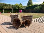 Rieten manden voor hout, Huis en Inrichting, Woonaccessoires | Schalen en Manden, Ophalen, Gebruikt, Mand, Rond