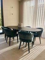 Mobitec elips tafel zwart eik 220cm, Huis en Inrichting, Tafels | Eettafels, Ophalen, Eikenhout, 200 cm of meer, 50 tot 100 cm