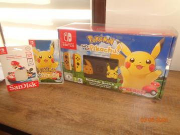 console nintendo switch let's go pikachu + carte mémoire beschikbaar voor biedingen