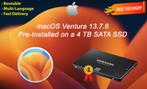 macOS Ventura 13.7.6 VoorGeïnstalleerde SSD 4 TB macOS OSX, Computers en Software, Verzenden, Nieuw, MacOS