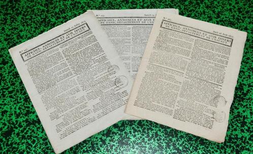 3 authentieke Gentse kranten jaartal 1813, Collections, Revues, Journaux & Coupures, Journal, Avant 1920, Enlèvement ou Envoi
