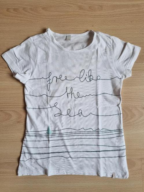 Witte T-shirt "free like the sea" - Esprit - maat 140-146, Kinderen en Baby's, Kinderkleding | Maat 146, Zo goed als nieuw, Meisje