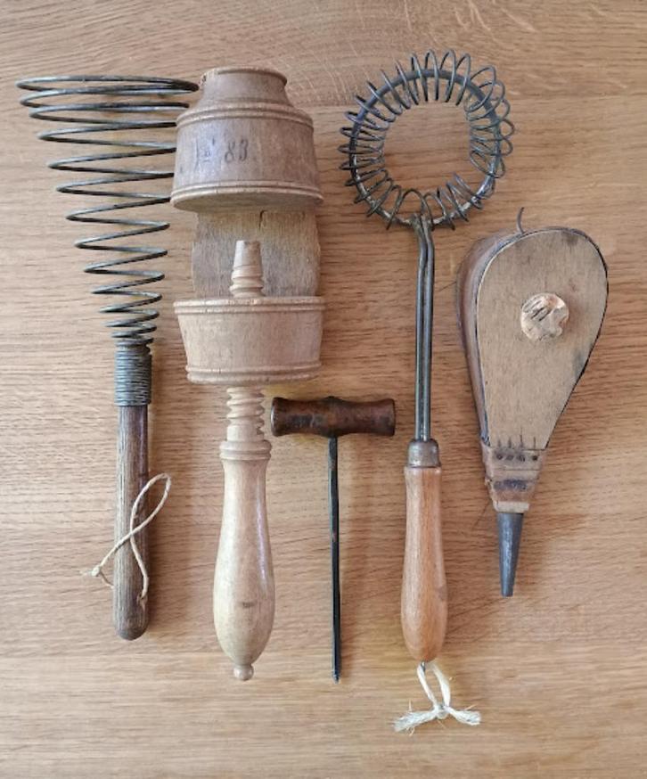 vintage klopper, eierklutser, blaasbalgje, gimlet, naaiklem, Antiek en Kunst, Curiosa en Brocante, Ophalen of Verzenden