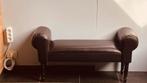 Zitbankje bruin lederlook, Ophalen, Gebruikt, Eenpersoons, Leer