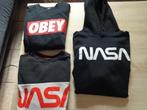 Set van 3 NASA en OBEY sweatshirts maat S in goede staat, Nasa, Meisje, Trui of Vest, Gebruikt