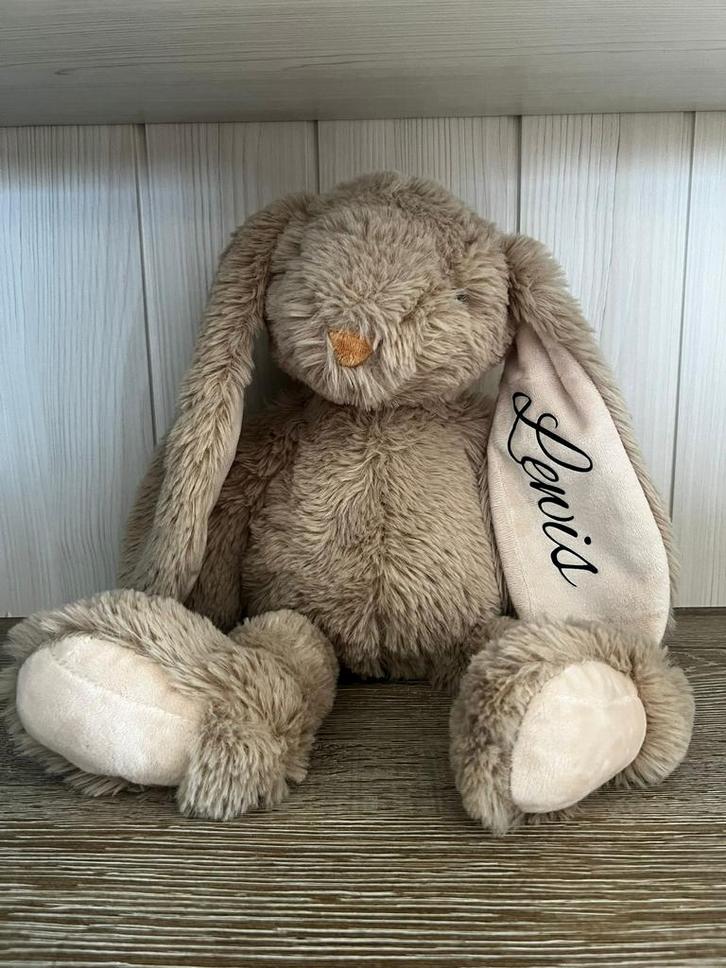 Gepersonaliseerd knuffel konijntje, Verzamelen, Beren en Cherished Teddies, Zo goed als nieuw, Ophalen of Verzenden
