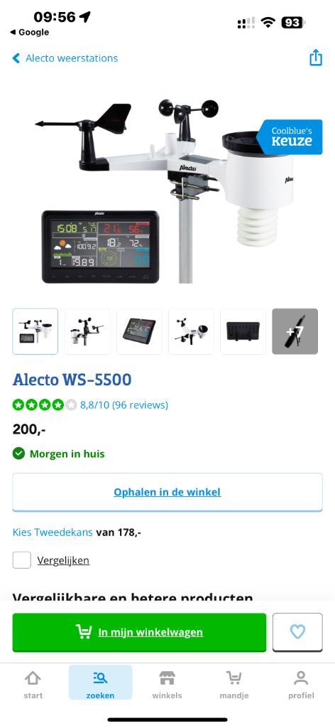 Weerstation WS 5500, Audio, Tv en Foto, Weerstations en Barometers, Gebruikt, Weerstation, Ophalen