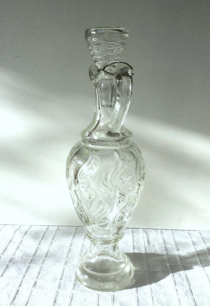 Vintage heldere glazen decanteerfles met glazen stop, Antiek en Kunst, Antiek | Glaswerk en Kristal, Ophalen of Verzenden