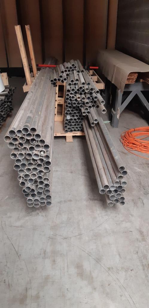Alu buizen 50 x 2 mm en Inox koppelingen en bochten, Doe-het-zelf en Bouw, Buizen en Afvoer, Gebruikt, Rechte buis, Aluminium
