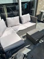 Grijze wicker loungeset, Ophalen, 4 zitplaatsen, Bank, Zo goed als nieuw