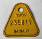Plaque vélo 1967 Hainaut, Ophalen of Verzenden