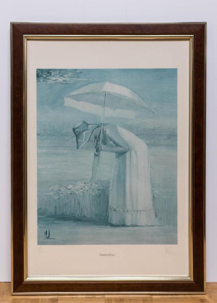 Ombrellina - Litho signée Melani, Antiquités & Art, Art | Peinture | Classique, Enlèvement