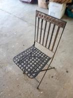 Ijzeren tuinstoel, Tuin en Terras, Tuinstoelen, Ophalen, Gebruikt, Metaal, Inklapbaar