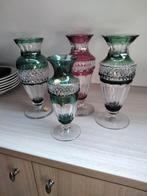 4 vases en cristal du Val Saint Lambert en excellent état., Antiquités & Art, Enlèvement ou Envoi