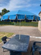 Stijlvolle ronde en blauwe anti-UV tuinparasol zonder voet, Ophalen, Zo goed als nieuw