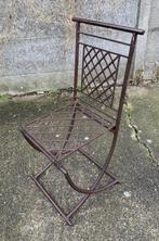 Brutalist inklapbare ijzeren stoel Frankrijk, Antiquités & Art, Enlèvement